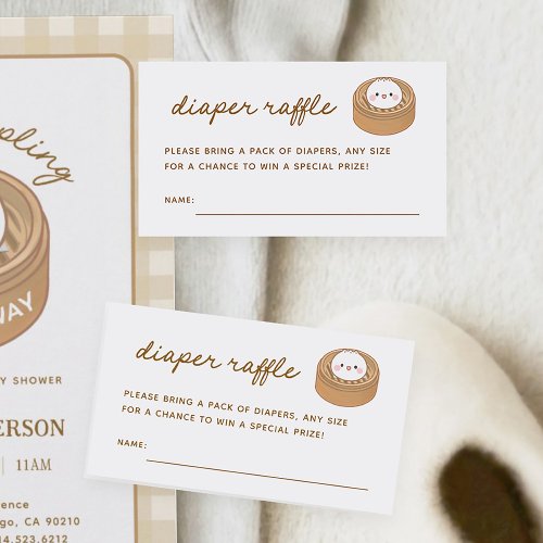 Little Dumpling Baby Shower Diaper Raffle Tickets Enclosure Card