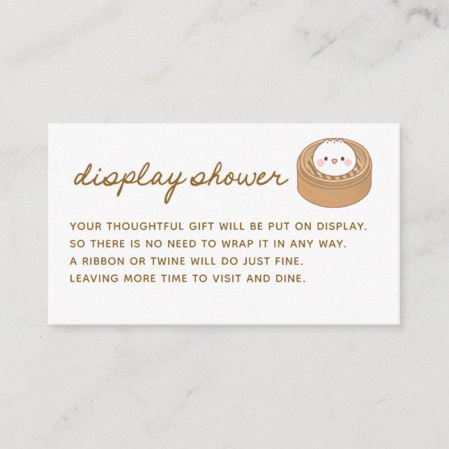 Little Dumpling Baby Shower Display Shower Enclosure Card (Front)