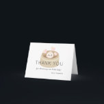 Little Dumpling Baby Shower Thank You Card<br><div class="desc">This cute and kawaii gender-neutral baby shower thank you vard features a dumpling with a smiling face in a chinese steamer on a white background. Change the background color on both front and the back and personalize it for your needs.</div>