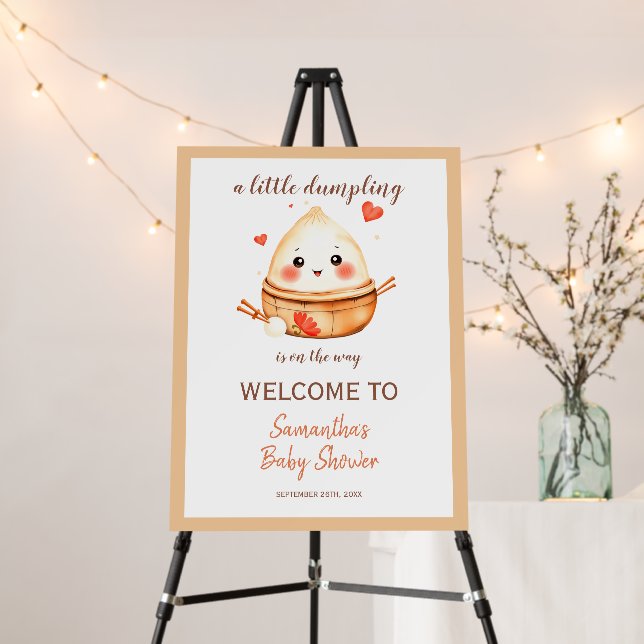 Little Dumpling Baby Shower Welcome Sign (In Situ (Stand))