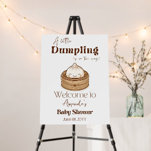 Little Dumpling Baby Shower Welcome Sign, Cute Gen Foam Board
