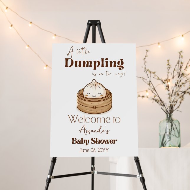 Little Dumpling Baby Shower Welcome Sign, Cute Gen Foam Board (In Situ (Stand))