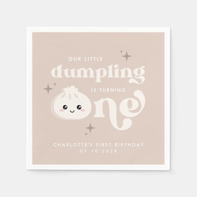 Little Dumpling Bao Dim Sum First Birthday Napkins (Front)