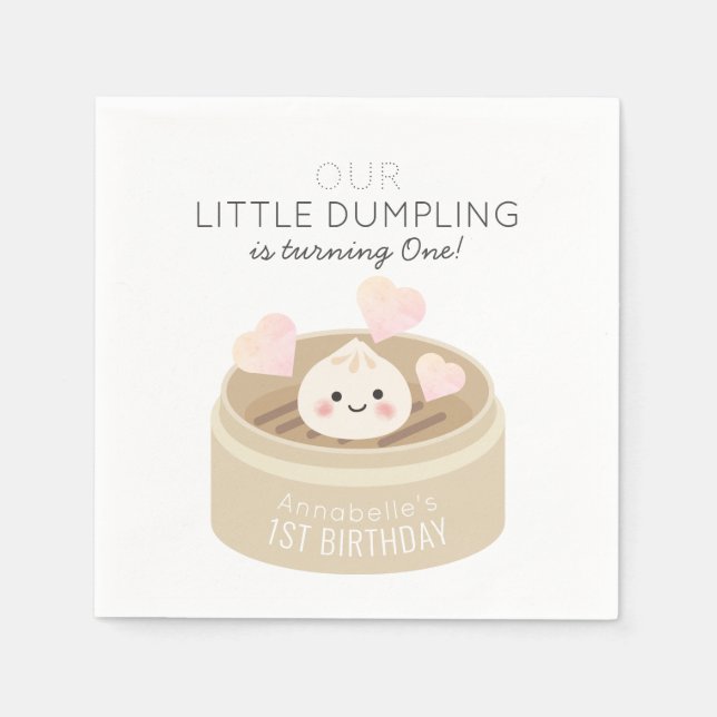 Little Dumpling Birthday Napkins (Front)