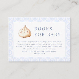 Little Dumpling Blue Baby Shower Books for Baby  Enclosure Card