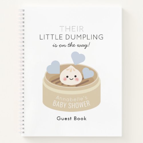 Little Dumpling Blue Baby Shower Guest Book