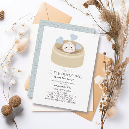 Little Dumpling Blue Baby Shower Invitation