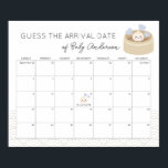 Little Dumpling Blue Guess The Due Date Calendar Poster<br><div class="desc">This cute and kawaii boy baby shower guess the due date calendar poster features a dumpling with a smiling face and blue hearts in a chinese steamer on a white background. Personalize it for your needs. You can find matching products at my store.</div>