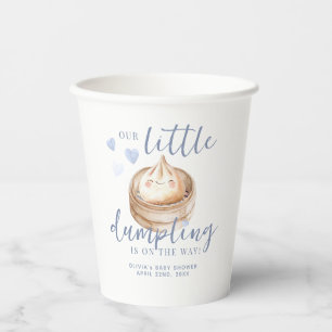 Little Dumpling Blue Watercolor Baby Shower Paper  Paper Cups