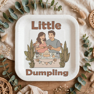 Little Dumpling Cute Parents-to-be Baby Shower Paper Plates