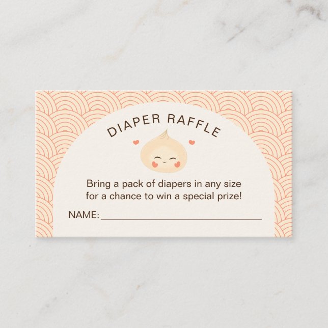 Little Dumpling Dim Sum Baby Shower Enclosure Card (Front)