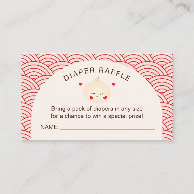 Little Dumpling Dim Sum Baby Shower Enclosure Card (Front)