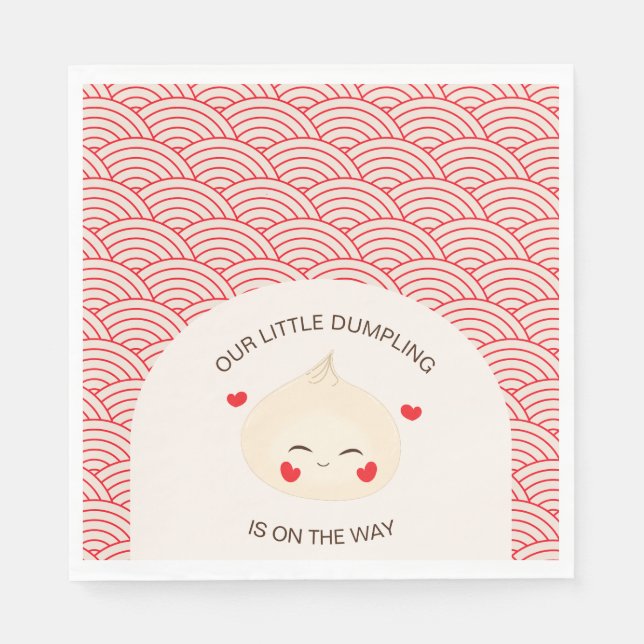Little Dumpling Dim Sum Baby Shower Napkins (Front)