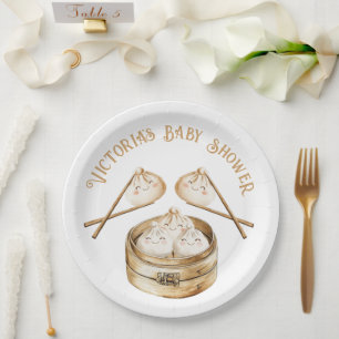 Little Dumpling Dim Sum Gender Neutral Baby Shower Paper Plates