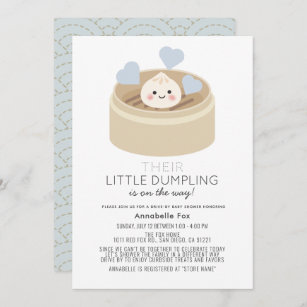 Little Dumpling Drive-by Boy Baby Shower Invitation