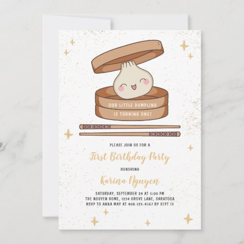 Little Dumpling First Birthday Invitation