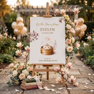 Little Dumpling Floral 1st Birthday Welcome Sign