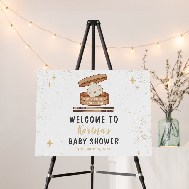 Little Dumpling Gender Neutral Baby Shower Welcome Foam Board (In Situ (Stand))