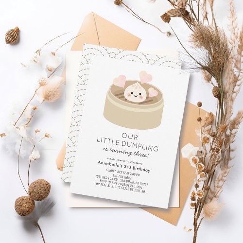 Little Dumpling Gender_neutral Birthday Invitation