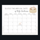 Little Dumpling Guess The Due Date Calendar Poster<br><div class="desc">This cute and kawaii gender-neutral baby shower guess the due date calendar poster features a dumpling with a smiling face in a chinese steamer on a white background. Personalize it for your needs. You can find matching products at my store.</div>