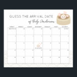 Little Dumpling Guess The Due Date Calendar Poster<br><div class="desc">This cute and kawaii gender-neutral baby shower guess the due date calendar poster features a dumpling with a smiling face in a chinese steamer on a white background. Personalize it for your needs. You can find matching products at my store.</div>