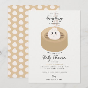 Little Dumpling Hearts Gender Neutral Baby Shower Invitation