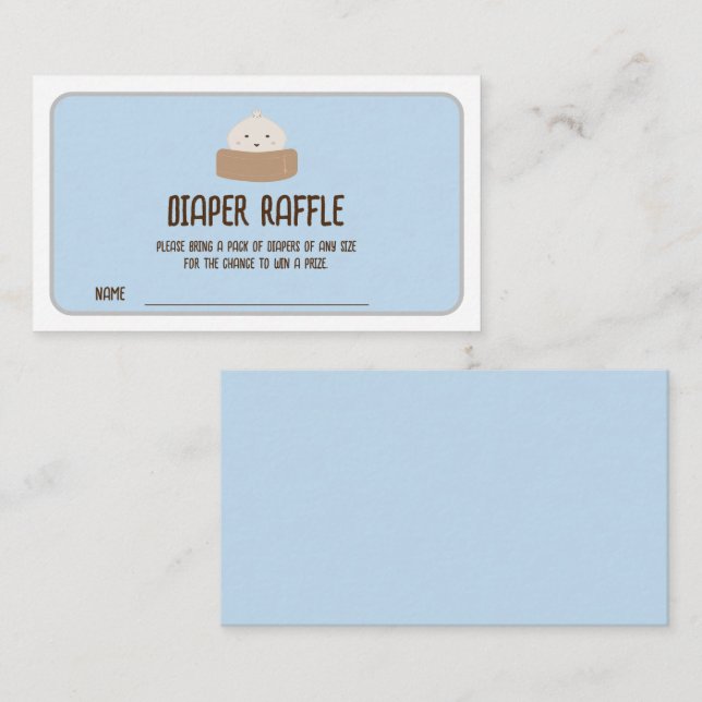 Little Dumpling On The Way Diaper Raffle Tickets Enclosure Card (Front/Back)