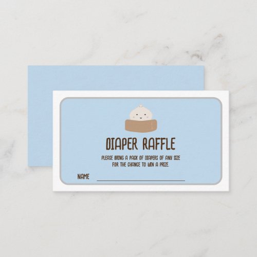 Little Dumpling On The Way Diaper Raffle Tickets Enclosure Card