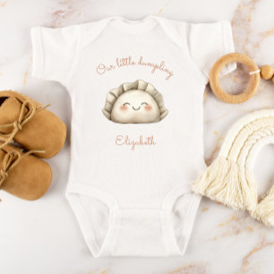 Little Dumpling Personalized Dim Sum Terracotta Baby Bodysuit