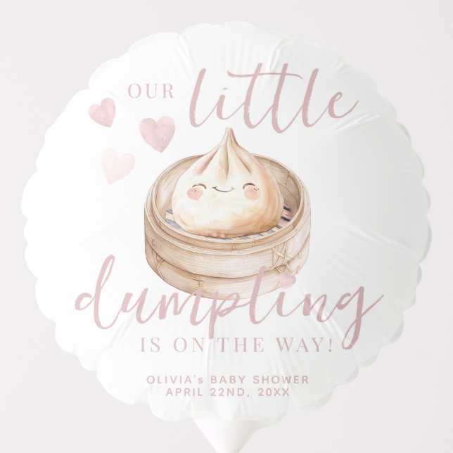 Little Dumpling Pink Baby Shower Balloon | Waterco (Front)