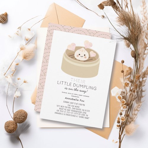 Little Dumpling Pink Baby Shower Invitation