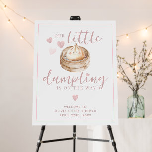 Little Dumpling Pink Baby Shower Welcome Sign Wa