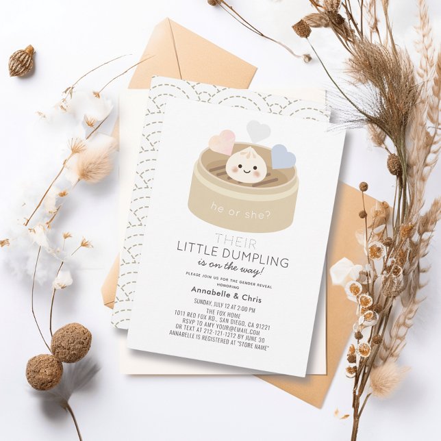 Little Dumpling Steamer Gender Reveal Invitation (Creator Uploaded)