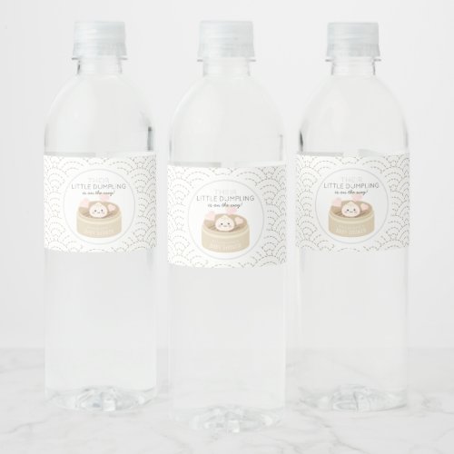 Little Dumpling White Baby Shower Water Bottle Label