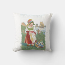 Little Dutch girl 16x16 throw pillow