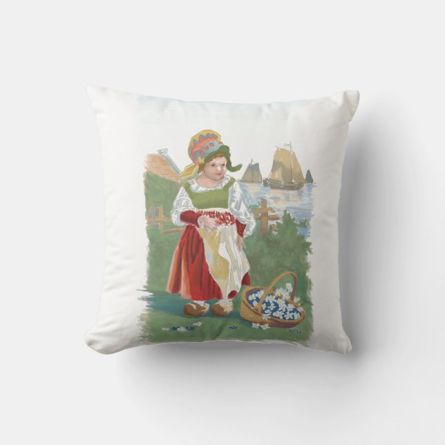 Little Dutch girl 16x16 throw pillow (Front)