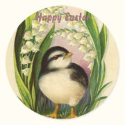 Little Easter Bird Vintage Stickers