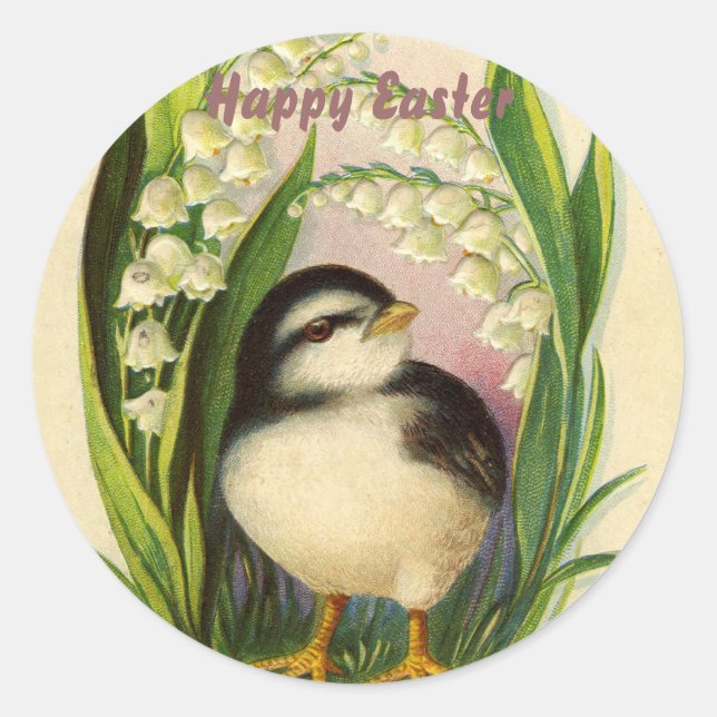 Little Easter Bird Vintage Stickers (Front)