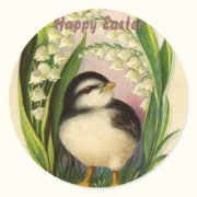 Little Easter Bird Vintage Stickers