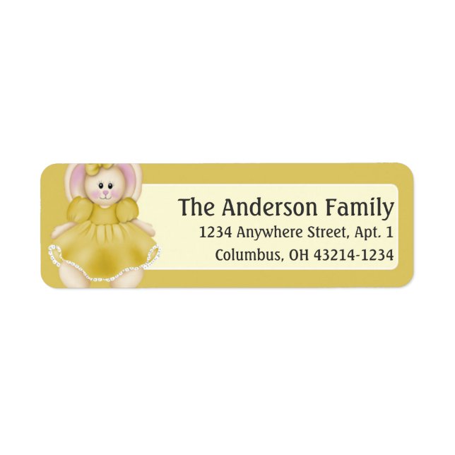 Little Easter Bunny Girl d3 Easter Address Labels (Front)