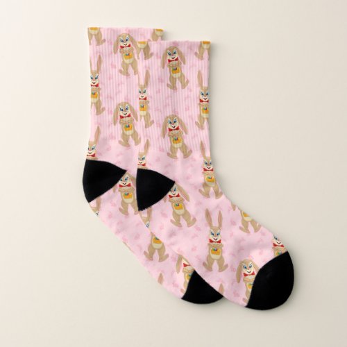 Little Easter Bunny with colorful eggs Socks