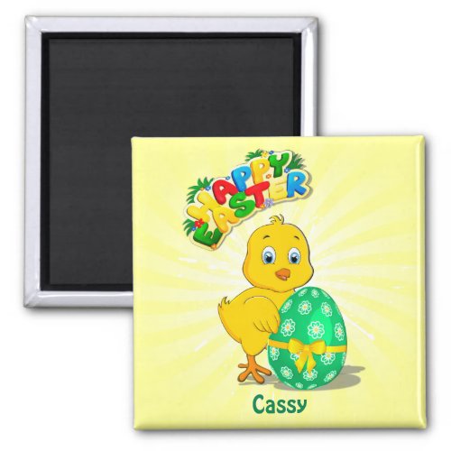 Little Easter Chicken Cartoon Magnet
