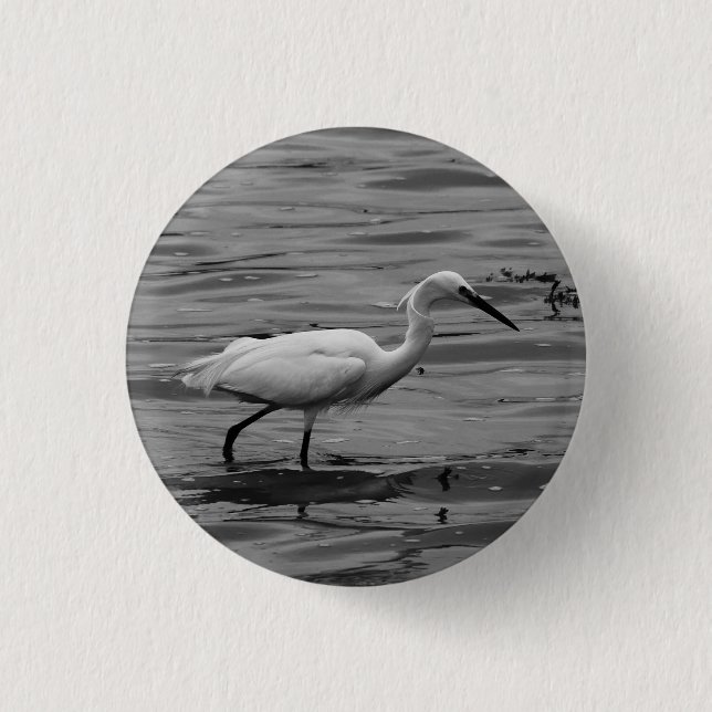 Little Egret Badge Button (Front)