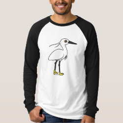Little Egret Men's Canvas Long Sleeve Raglan T-Shirt