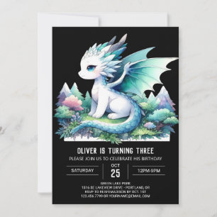 Little Elegant Dragon Birthday Invitation