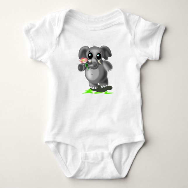 Little Elephant Baby Bodysuit (Front)