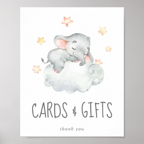 Little Elephant Baby Girl Cards and Gifts Sign