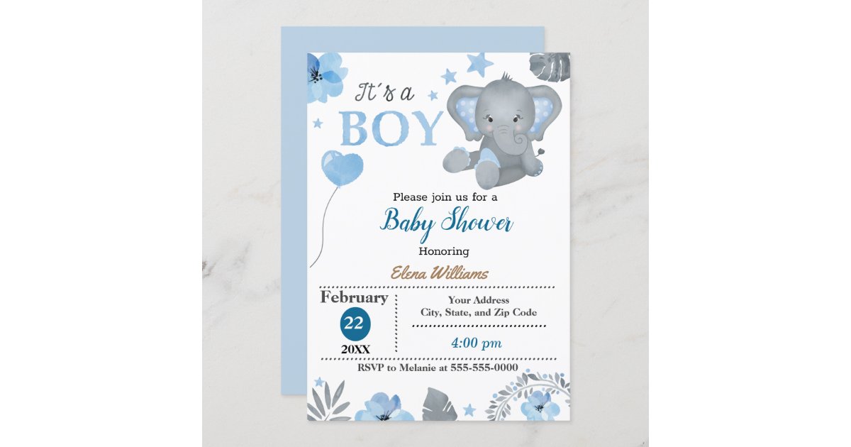 Little Elephant Baby Shower Invitation | Zazzle