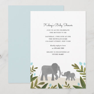 Little Elephant Baby Shower Invite