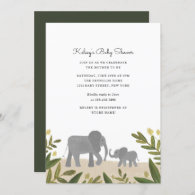 Little Elephant Baby Shower Invite